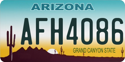 AZ license plate AFH4086