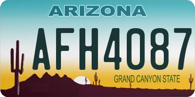 AZ license plate AFH4087