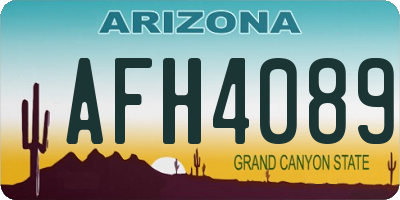 AZ license plate AFH4089