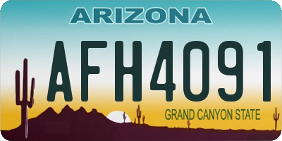 AZ license plate AFH4091