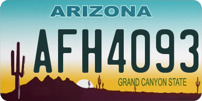 AZ license plate AFH4093