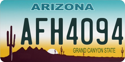 AZ license plate AFH4094