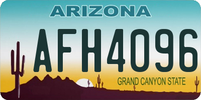 AZ license plate AFH4096