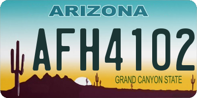 AZ license plate AFH4102