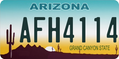 AZ license plate AFH4114