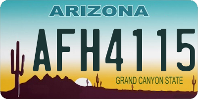 AZ license plate AFH4115