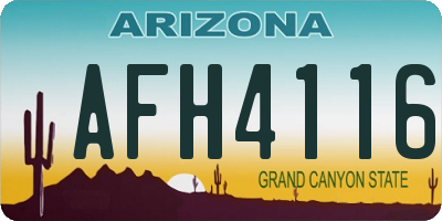 AZ license plate AFH4116