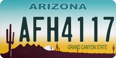 AZ license plate AFH4117