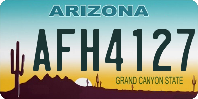 AZ license plate AFH4127