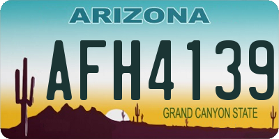 AZ license plate AFH4139
