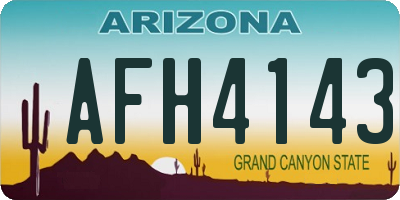 AZ license plate AFH4143