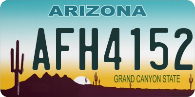 AZ license plate AFH4152