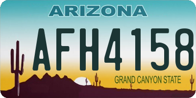 AZ license plate AFH4158