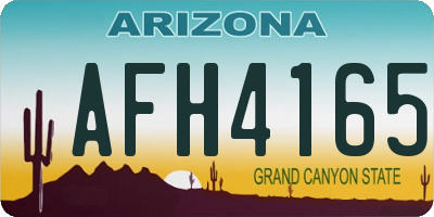 AZ license plate AFH4165