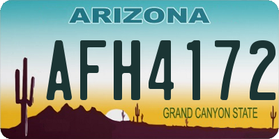 AZ license plate AFH4172