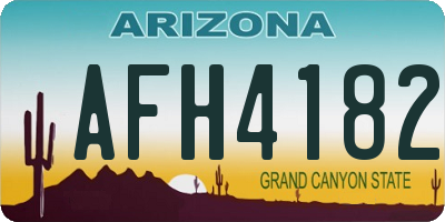 AZ license plate AFH4182