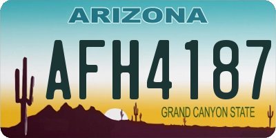 AZ license plate AFH4187