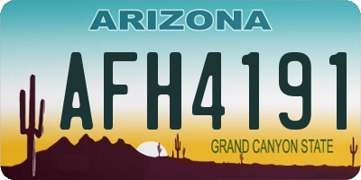 AZ license plate AFH4191