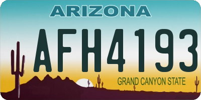 AZ license plate AFH4193