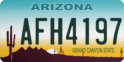 AZ license plate AFH4197