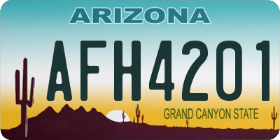 AZ license plate AFH4201