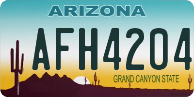 AZ license plate AFH4204