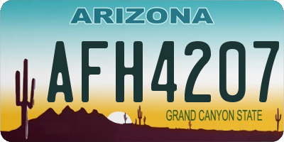 AZ license plate AFH4207