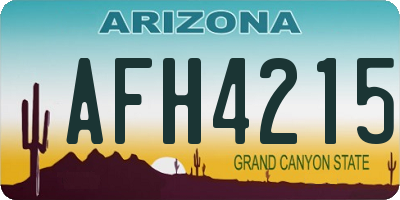 AZ license plate AFH4215
