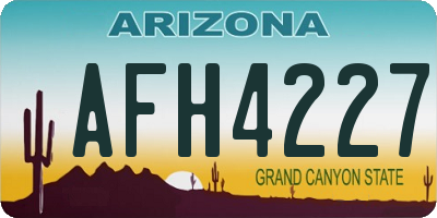 AZ license plate AFH4227