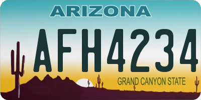 AZ license plate AFH4234