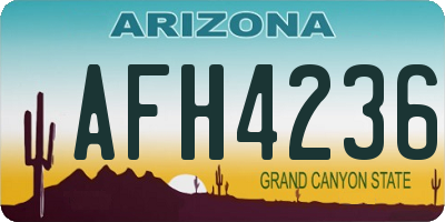 AZ license plate AFH4236
