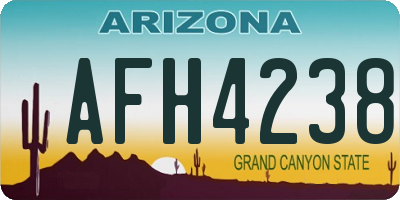 AZ license plate AFH4238