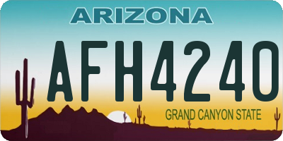 AZ license plate AFH4240