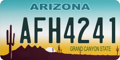 AZ license plate AFH4241