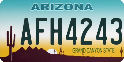 AZ license plate AFH4243