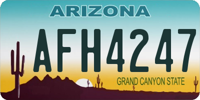 AZ license plate AFH4247