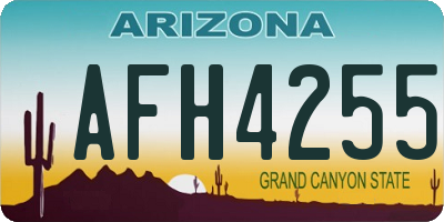 AZ license plate AFH4255