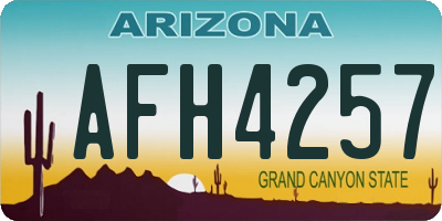 AZ license plate AFH4257