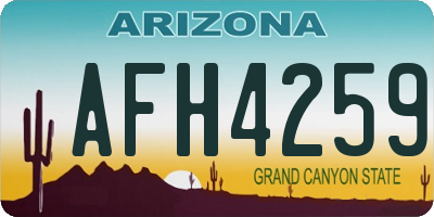 AZ license plate AFH4259