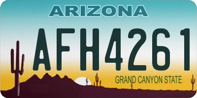 AZ license plate AFH4261