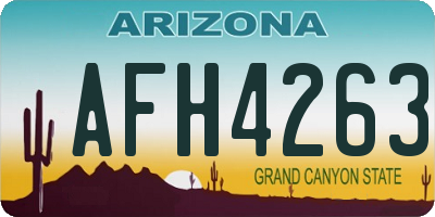 AZ license plate AFH4263