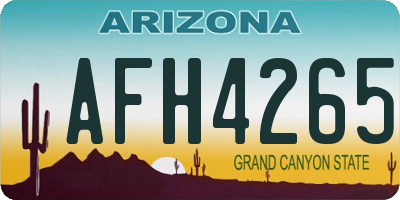 AZ license plate AFH4265