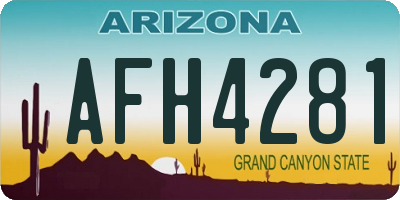 AZ license plate AFH4281