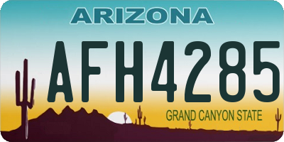 AZ license plate AFH4285
