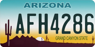 AZ license plate AFH4286