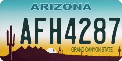 AZ license plate AFH4287