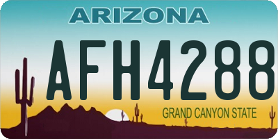 AZ license plate AFH4288