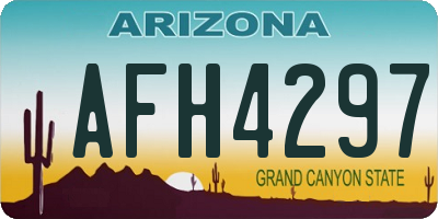 AZ license plate AFH4297