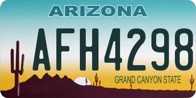 AZ license plate AFH4298