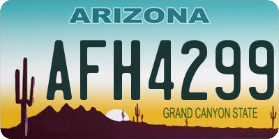 AZ license plate AFH4299